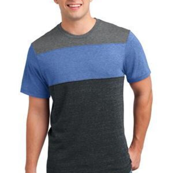 Young Mens Tri Blend Pieced Crewneck Tee Thumbnail