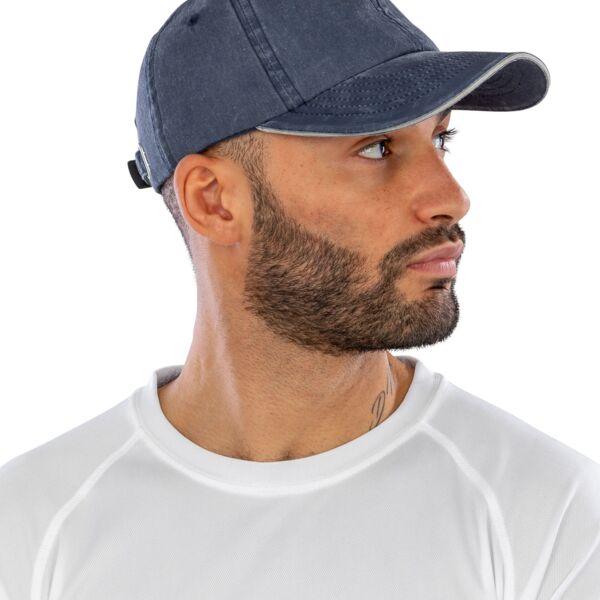 Washed Fine Line Cotton Cap with Sandwich Peak Thumbnail