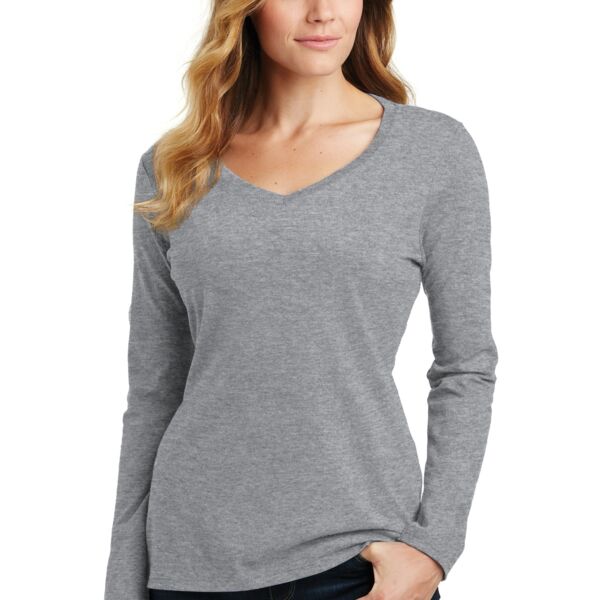 ICD Spirit Wear Ladies Long Sleeve Fan Favorite V Neck Tee Thumbnail