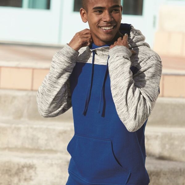 Sharks - J. America Melange Adult Fleece Colorblocked Hooded Pullover Thumbnail